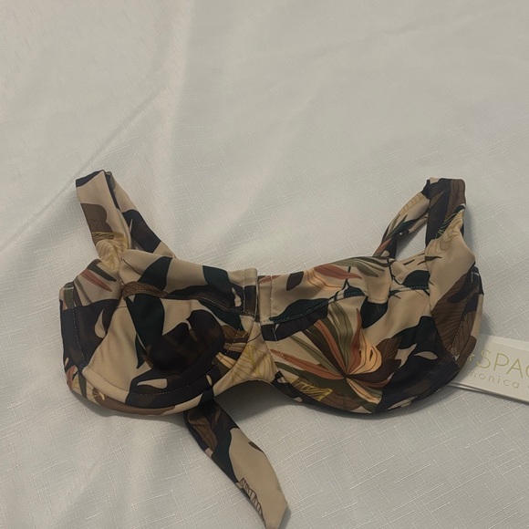 l*space Other - L*Space Tan Multi Lotus Land floral bikini top SZ SM Palm leaves vacay beach NWT
